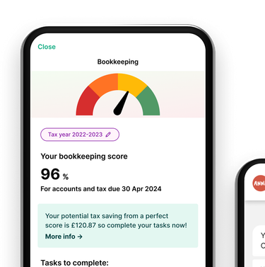 ANNA bookkeeping score interface showing 96% score