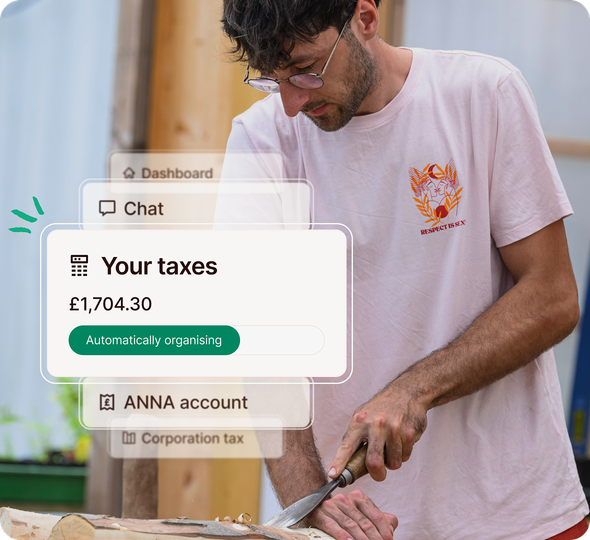 Sole trader using ANNA tax dashboard with connected bank accounts