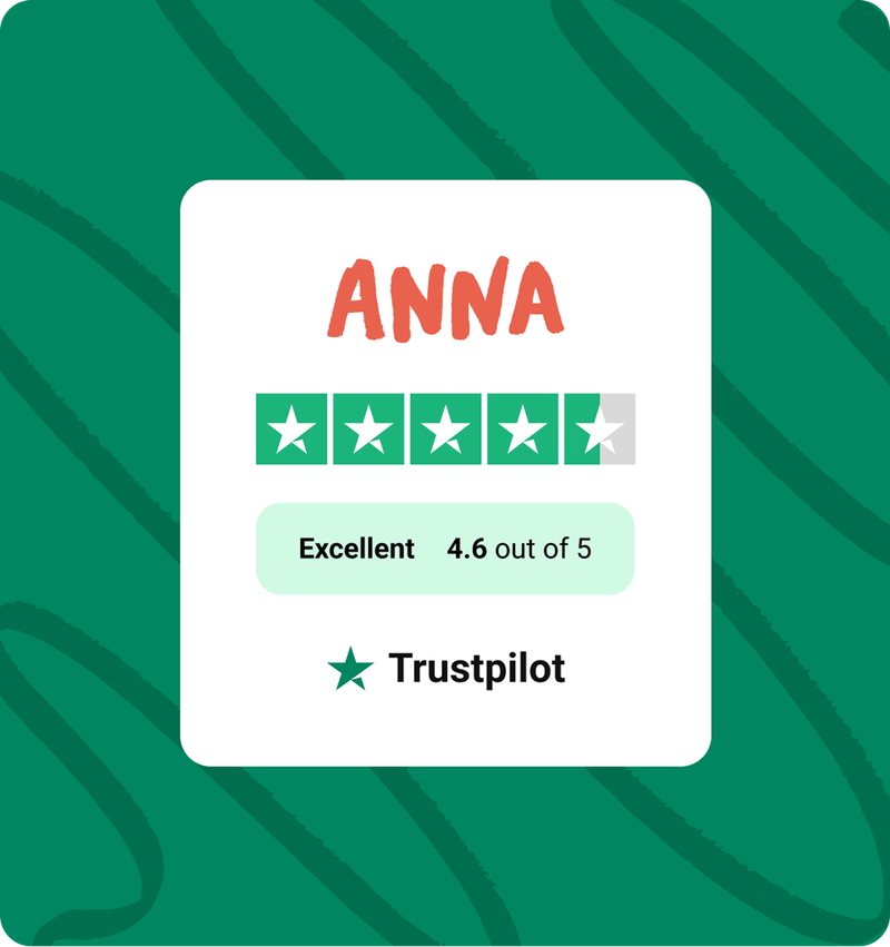 ANNA Trustpilot rating: Excellent, 4.6 out of 5